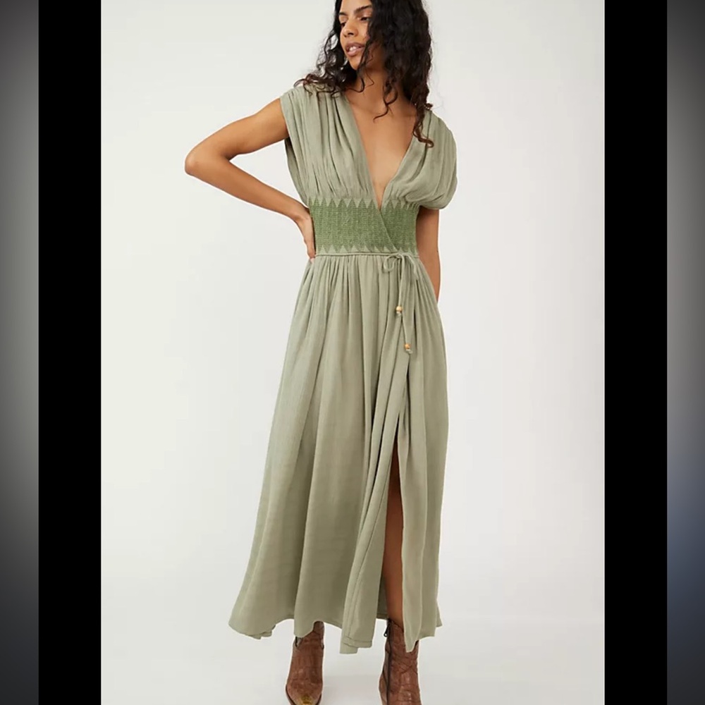 Free People green maxi size M